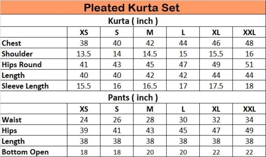 Linen Pleated Kurta Set Kurta Salwar Set for women