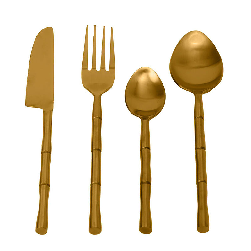 Bamboo Design Elegance Cutlery | Set Of 4 | Multiple Colors