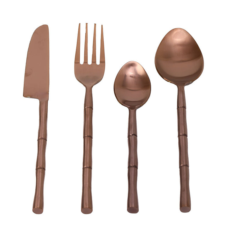 Bamboo Design Elegance Cutlery | Set Of 4 | Multiple Colors