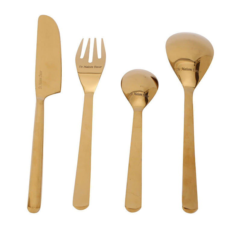 Ava Luxe Gold Cutlery | Set Of 4