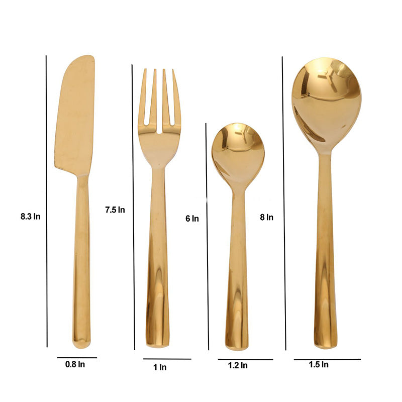 Ava Luxe Gold Cutlery | Set Of 4