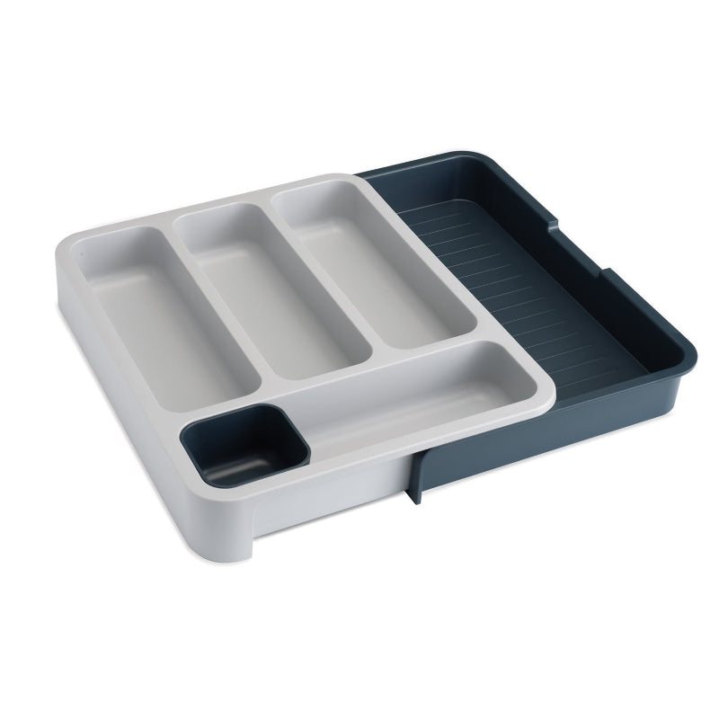 Drawer Store Gray Expandable Compact Cutlery Tray