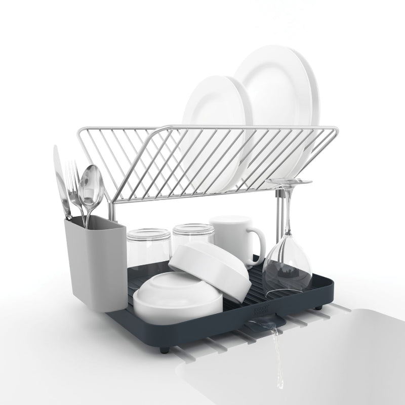 Y-Rack Dish Rack and Drain Board Set with Cutlery Organizer Dish Drainer | Multiple Colors