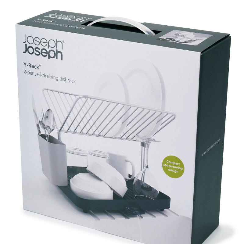 Y-Rack Dish Rack and Drain Board Set with Cutlery Organizer Dish Drainer | Multiple Colors
