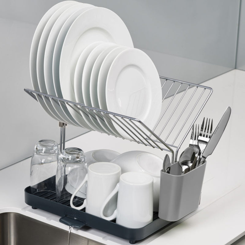 Y-Rack Dish Rack and Drain Board Set with Cutlery Organizer Dish Drainer | Multiple Colors