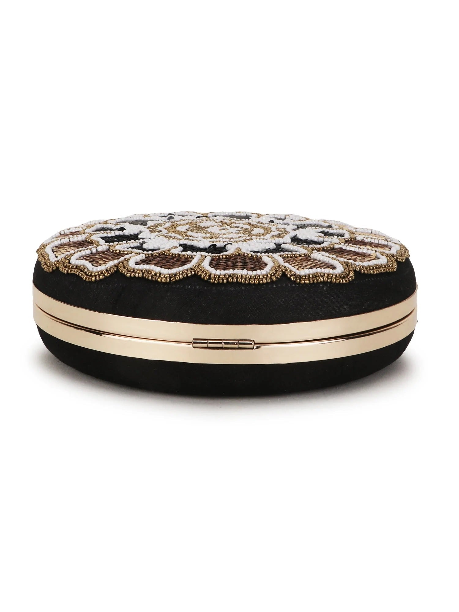 Gala Floral Emroidered Faux Silk Clutch