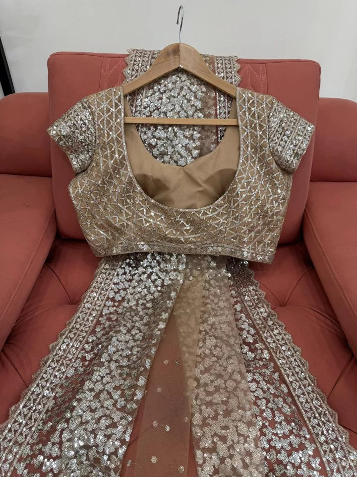 Classic Net Saree with Heavy Embroidery – Perfect for Celebrations Sari & Blouse