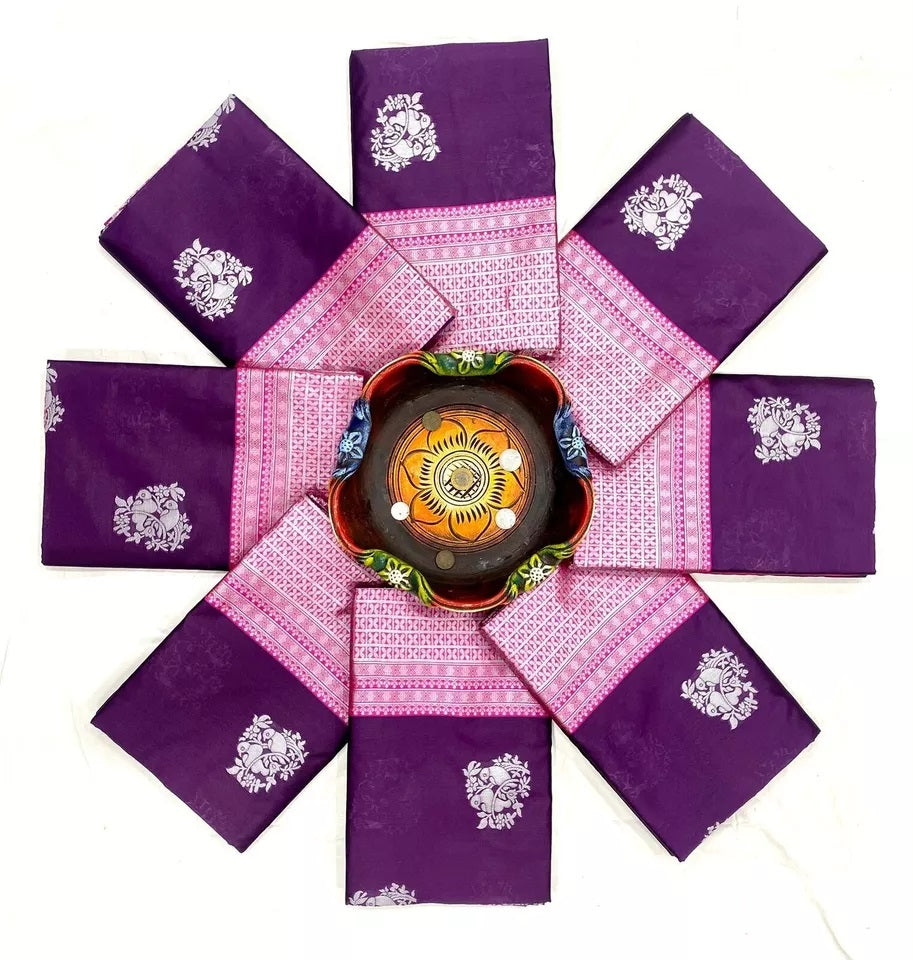 Soft Lichi Silk Sari, Traditional Saree & Blouse