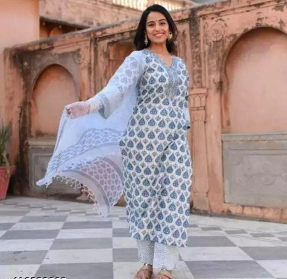 Cotton With Beautifull Digital Print Salwar Kameez For Women's