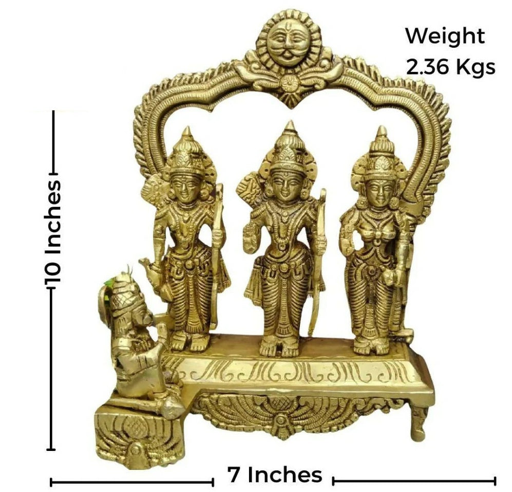 Brass Handcrafted Shree Ram Ji Sita Laxman Hanuman Statue Idol