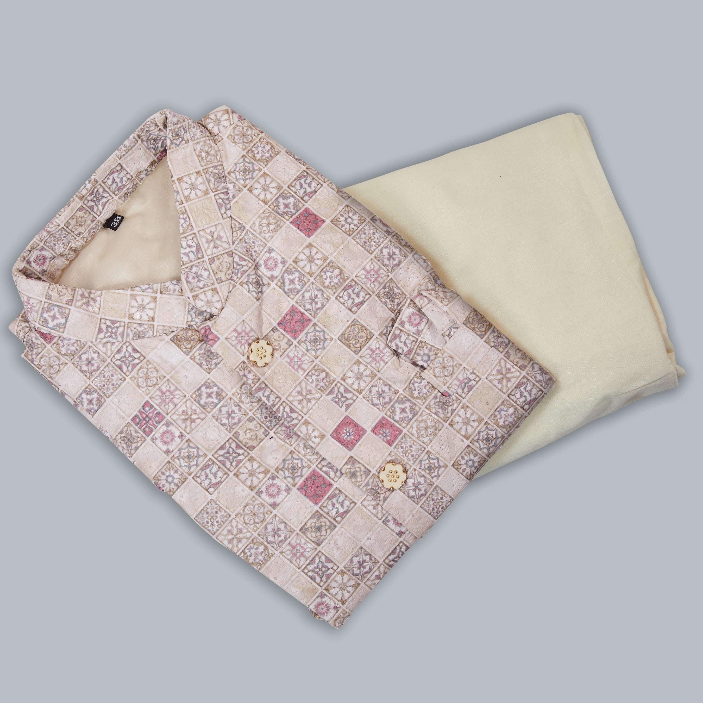 Mastani Silk Kurta Pajama With Heavy Cotton Koti Set