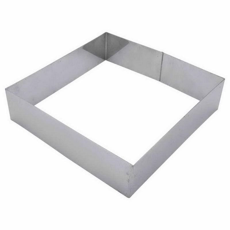 Stainless Square Shaped Steel Cake Ring  | Set of 9