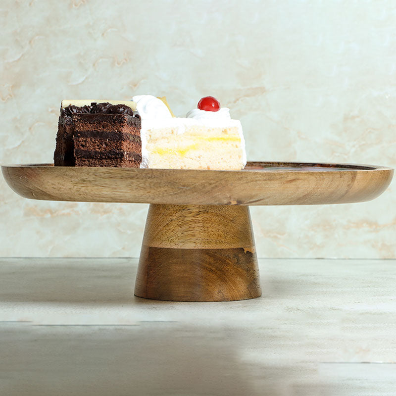 Round Gladiolus Harmony Print Wooden Cake Stand