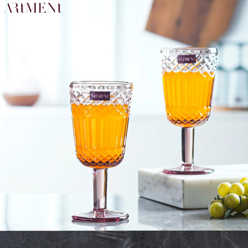 Abstract Clear Refined Red Wine Goblets | Set of 4, 8 | 310 ml