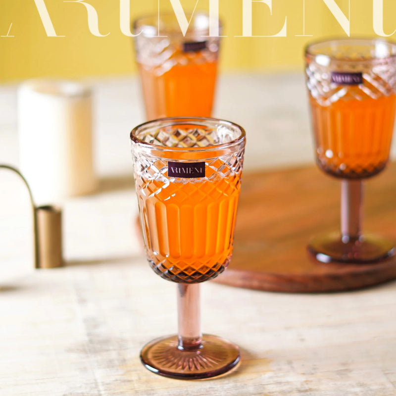 Abstract Clear Refined Red Wine Goblets | Set of 4, 8 | 310 ml