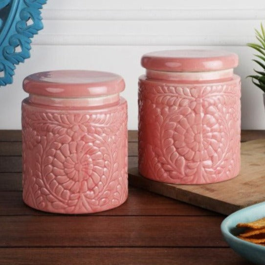 Handcrafted Multi Utility Storage Jars | Set of 2 | Multiple Colors