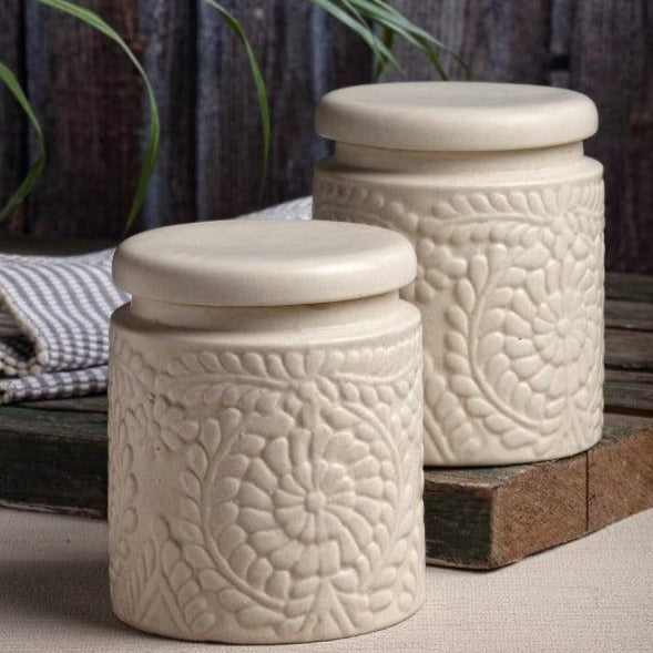 Handcrafted Multi Utility Storage Jars | Set of 2 | Multiple Colors