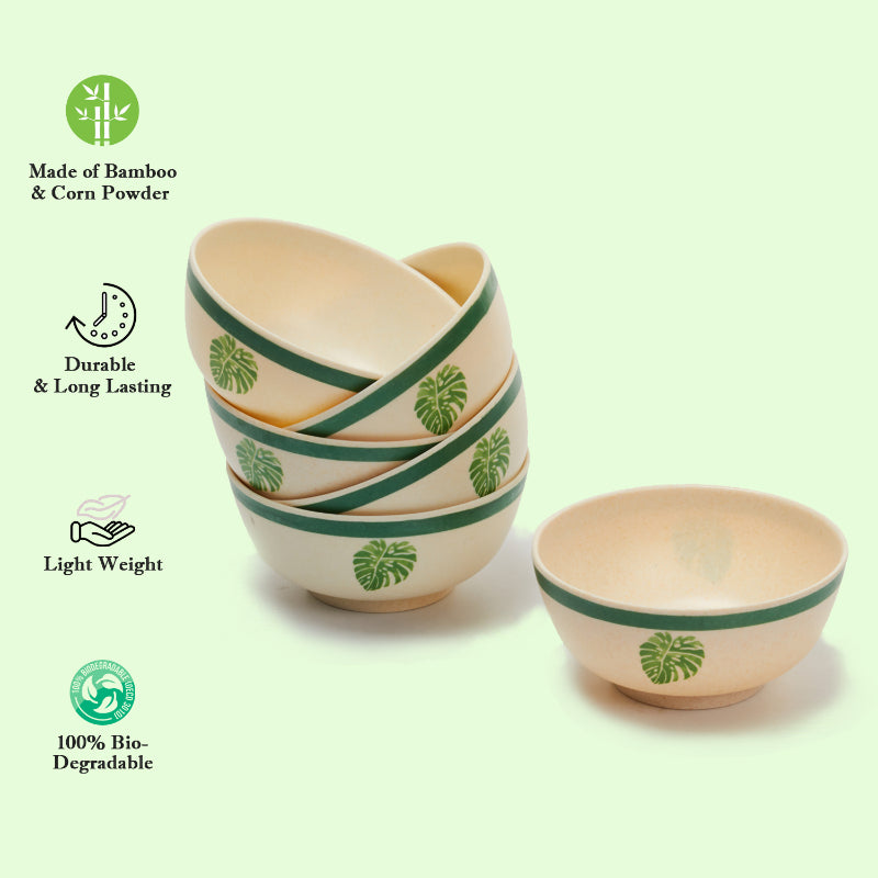 Bamboo Fibre Bowl | 4 inches | Set of 6 | Multiple Designs