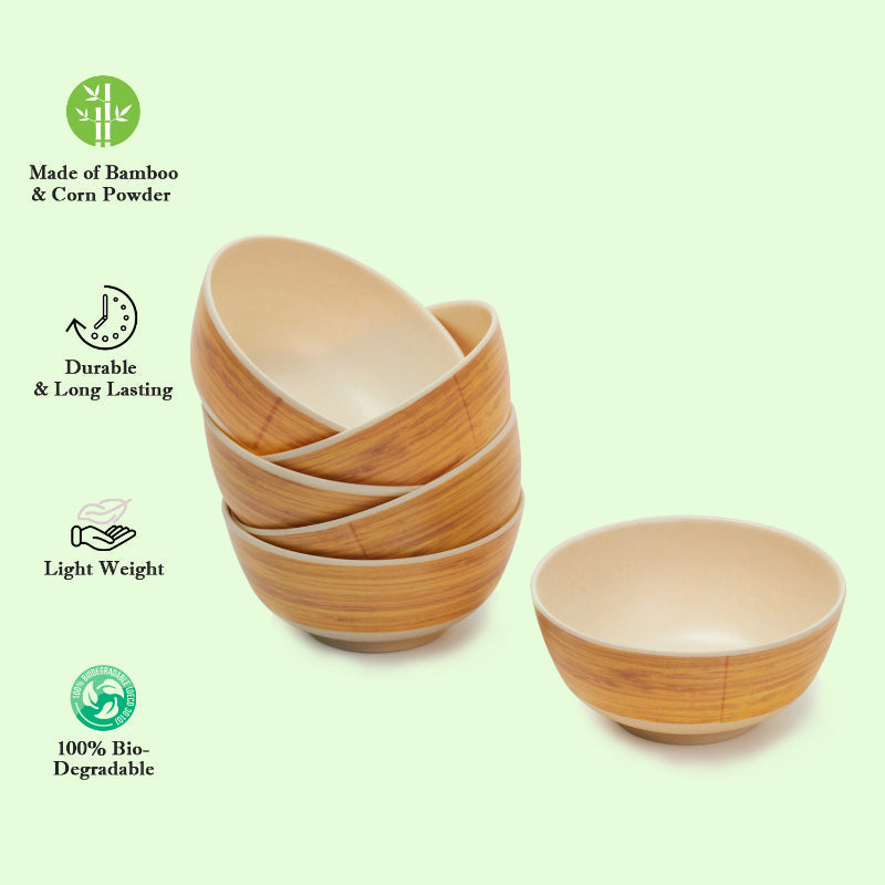 Bamboo Fibre Bowl | 4 inches | Set of 6 | Multiple Designs