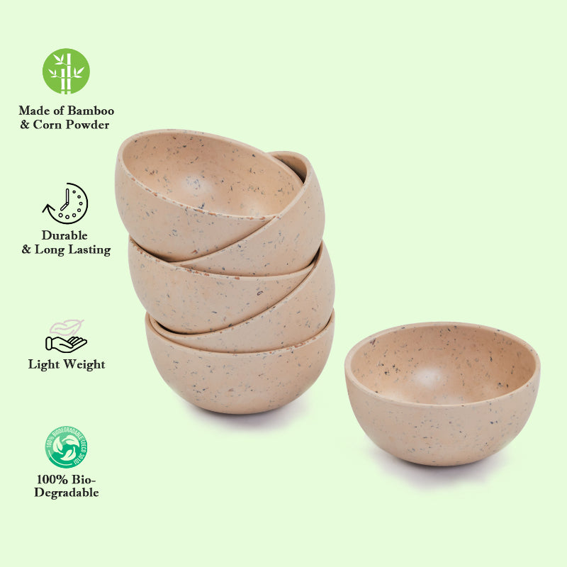 Bamboo Fibre Bowl | 4 inches | Set of 6 | Multiple Designs