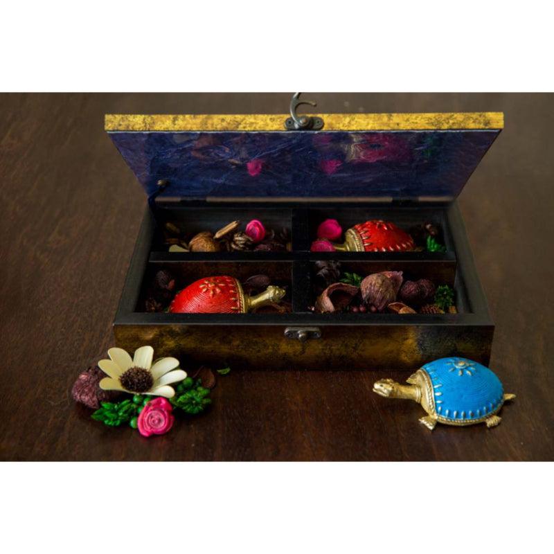 Dhokra Art Wooden Multi Utility Box