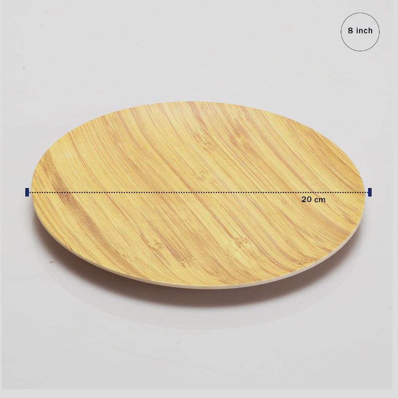 Bamboo Fibre Plate | 8 inches | Set of 6 | Multiple Designs