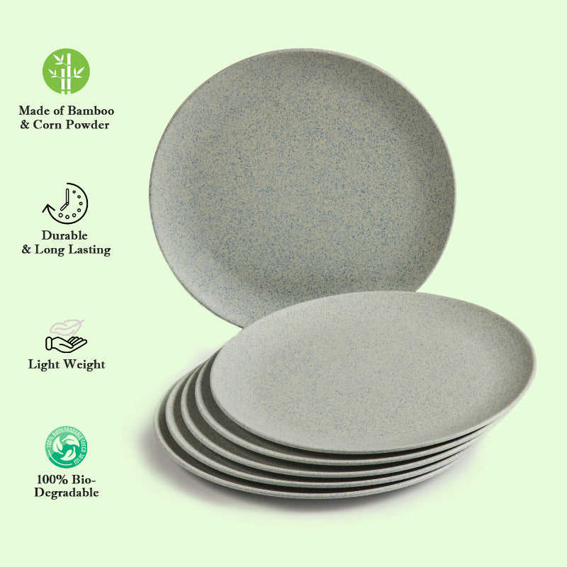Bamboo Fibre Plate | 8 inches | Set of 6 | Multiple Designs