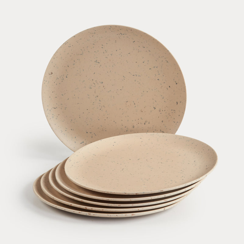 Bamboo Fibre Plate | 8 inches | Set of 6 | Multiple Designs