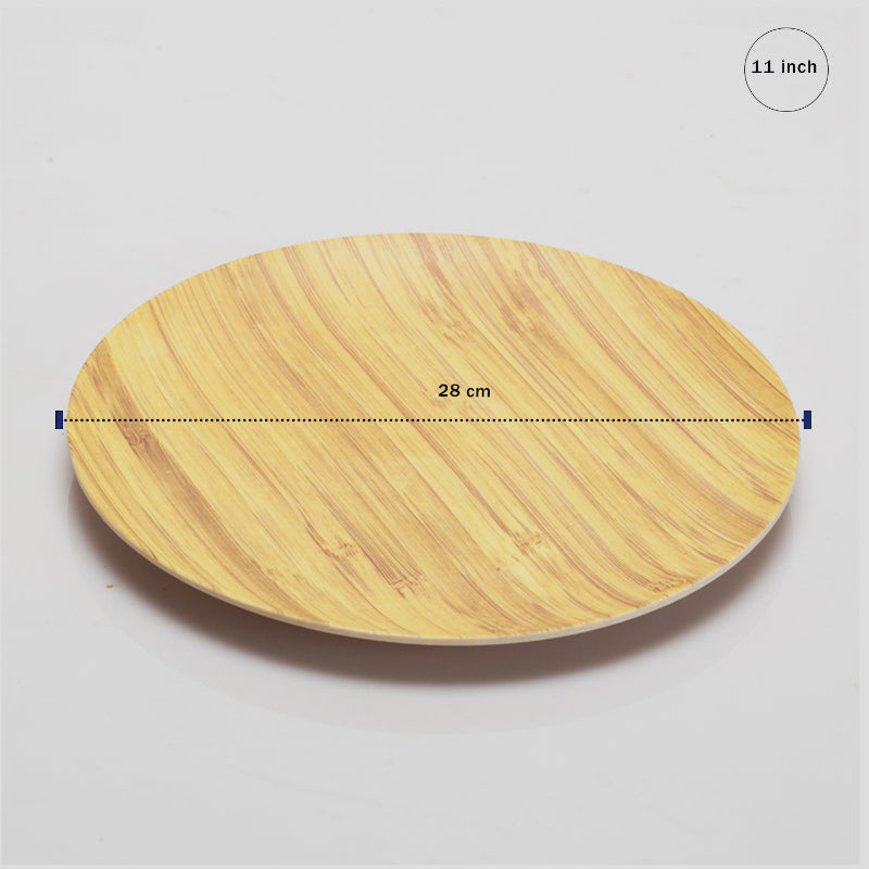 Bamboo Wooden Fibre Plate | Set of 6 | Multiple Sizes