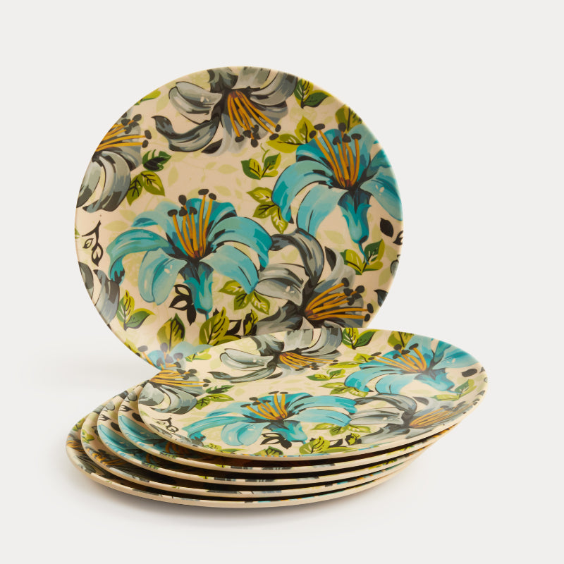 Bamboo Wooden Fibre Plate | Set of 6 | Multiple Sizes