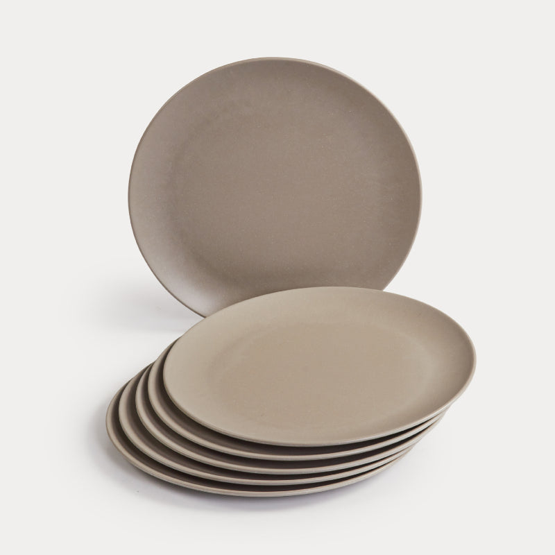 Bamboo Wooden Fibre Plate | Set of 6 | Multiple Sizes