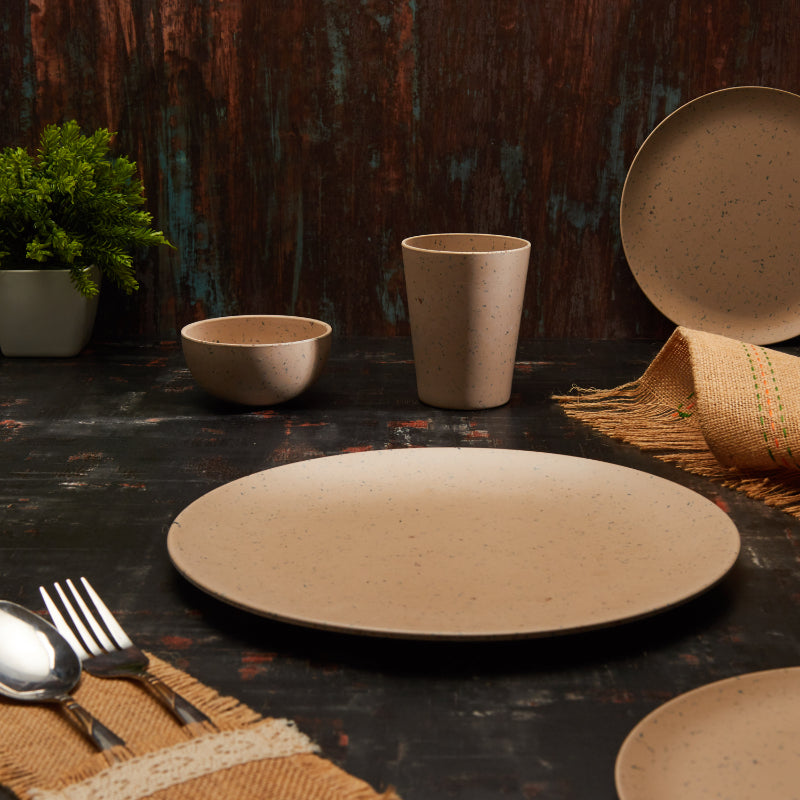 Bamboo Wooden Fibre Plate | Set of 6 | Multiple Sizes