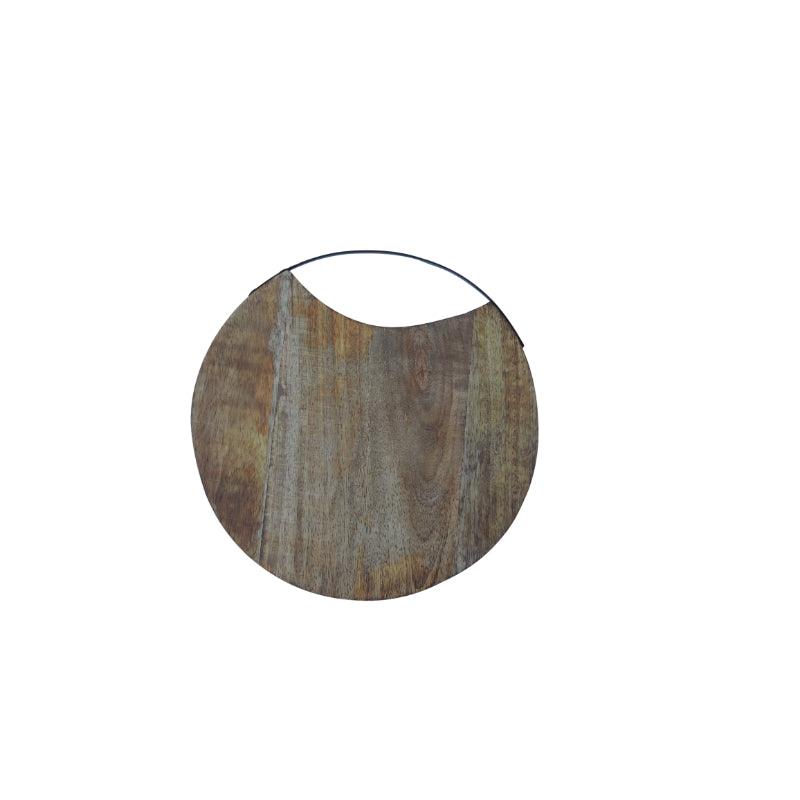 Wooden Oval Chopping Board with Metal Handle