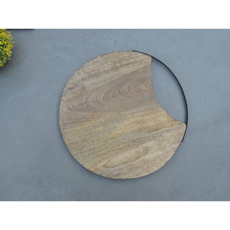 Wooden Oval Chopping Board with Metal Handle