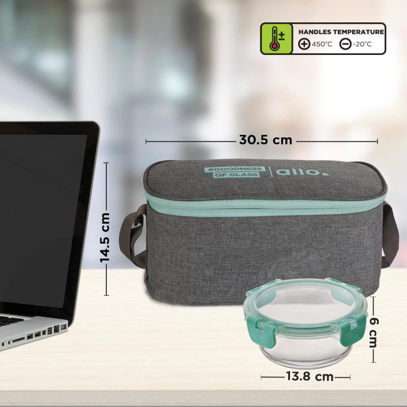 Azley  Safe Glass Lunch box with Break Free Detachable Lock | Set Of 4 | Multiple Colors
