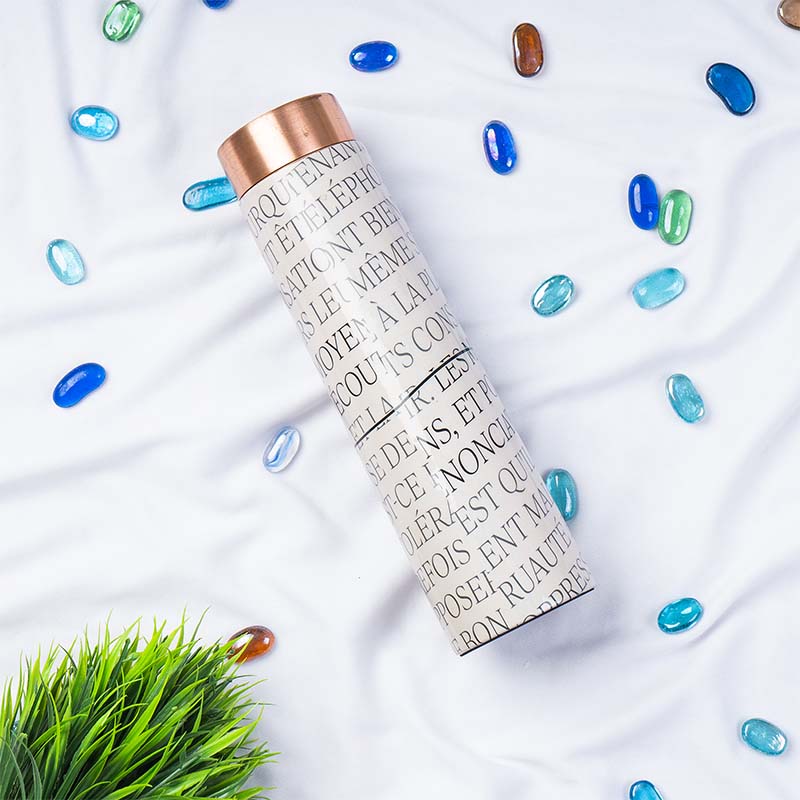 French Vocabulary-Inspired Copper Designer Bottle
