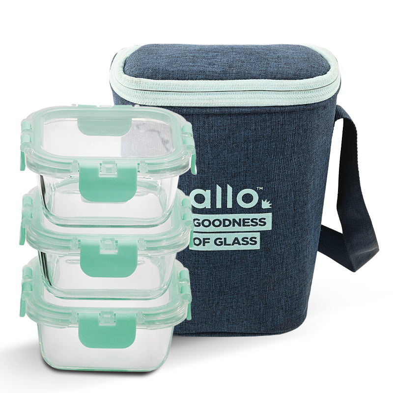 Averll Safe Glass Lunch box  | Set Of 3 | Multiple Colors