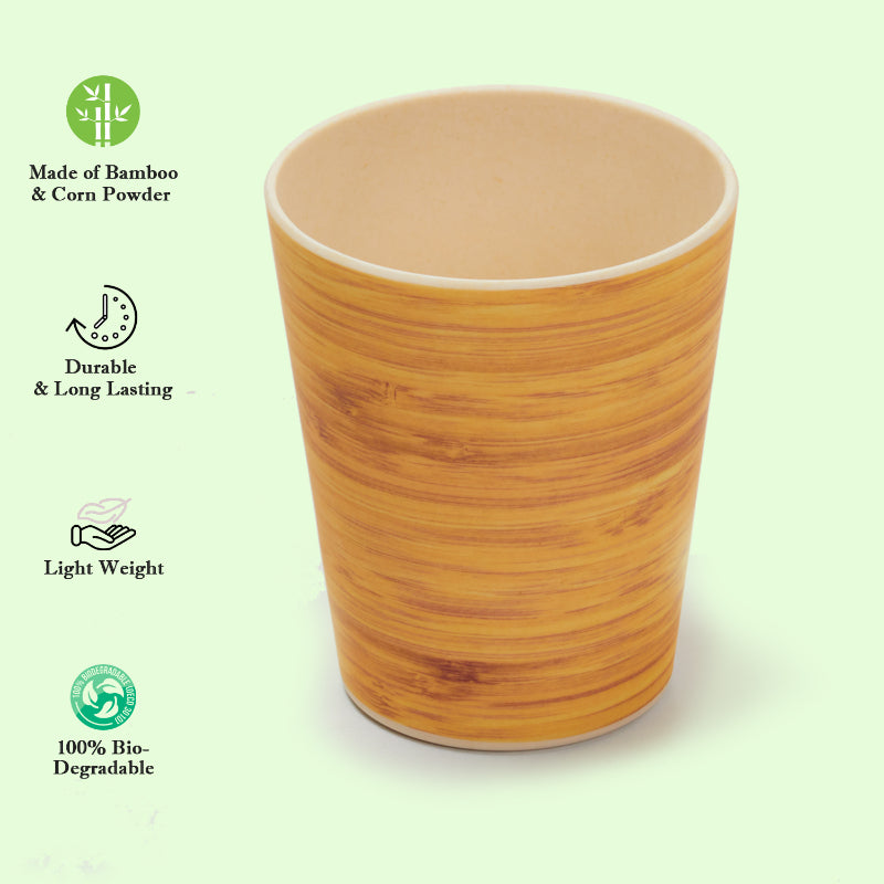 Bamboo Fibre Dinner Sets  | Set of 12 | Leaf Design, Wooden Design, Stonewash, Cement