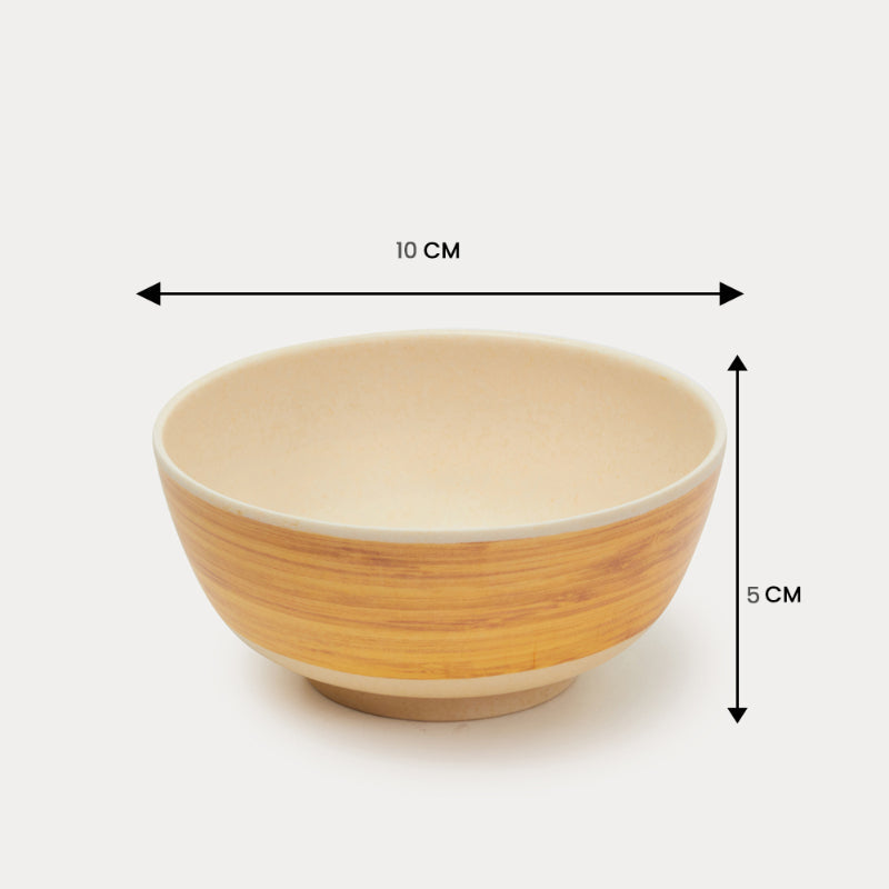 Bamboo Fibre Dinner Sets  | Set of 12 | Leaf Design, Wooden Design, Stonewash, Cement