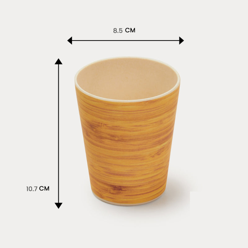 Bamboo Fibre Dinner Sets  | Set of 12 | Leaf Design, Wooden Design, Stonewash, Cement