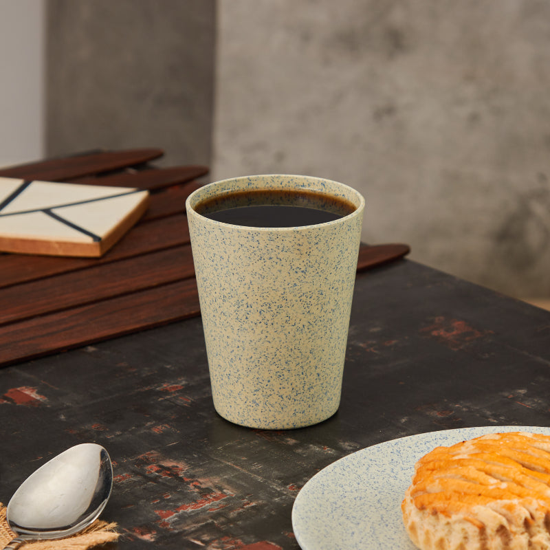 Bamboo Fibre Dinner Sets  | Set of 12 | Leaf Design, Wooden Design, Stonewash, Cement