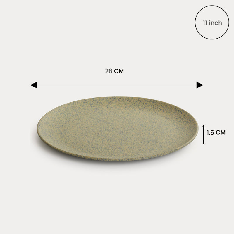 Bamboo Fibre Dinner Sets  | Set of 12 | Leaf Design, Wooden Design, Stonewash, Cement