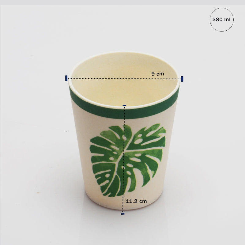Bamboo Fibre Dinner Sets  | Set of 12 | Leaf Design, Wooden Design, Stonewash, Cement