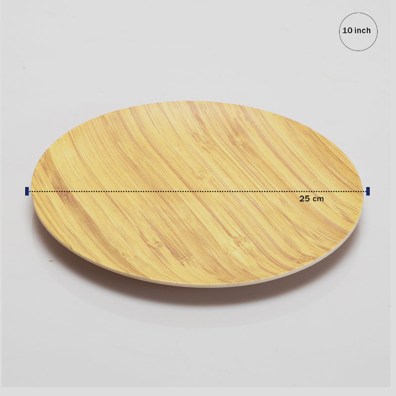 Bamboo Fibre Dinner Sets  | Set of 12 | Leaf Design, Wooden Design, Stonewash, Cement