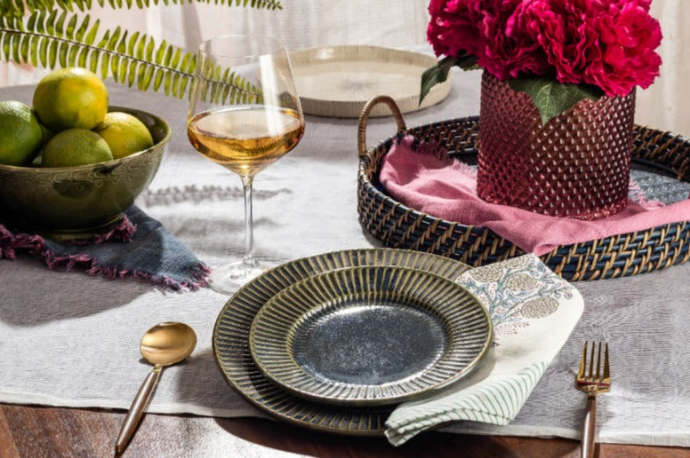 Blue & Gold Aries Dinner Plate | Set of 2 | Multiple Sizes