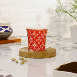 Arabesque Flower Pattern Cups Cups | 160 ml | Set of 6 | Multiple Colors