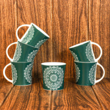 Abstract Lotus Pattern Cups | 160 ml | Set of 6 | Multiple Colors