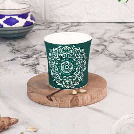 Abstract Lotus Pattern Cups | 160 ml | Set of 6 | Multiple Colors