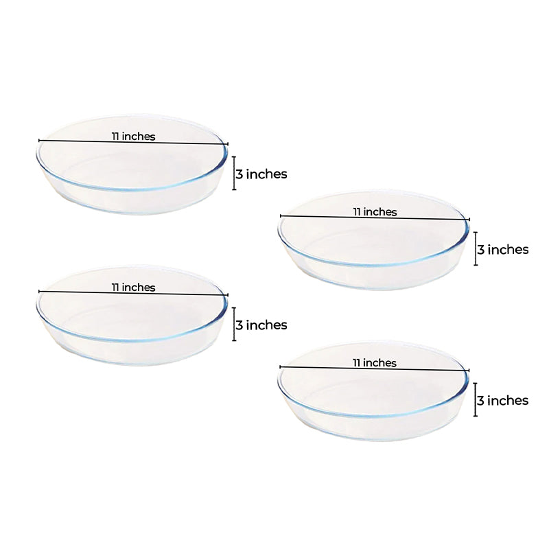 Borosilicate Glass Oval Baking Dish Microwave Oven Safe | 1.6L | Single, Set of 2 & 4