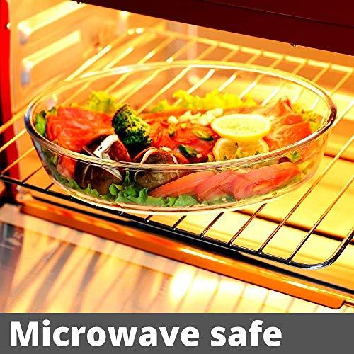 Borosilicate Glass Oval Baking Dish Microwave Oven Safe | 1.6L | Single, Set of 2 & 4